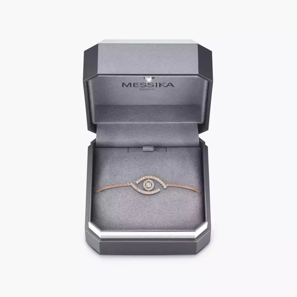 Lucky Eye Pavé Pink Gold Diamond Bracelet