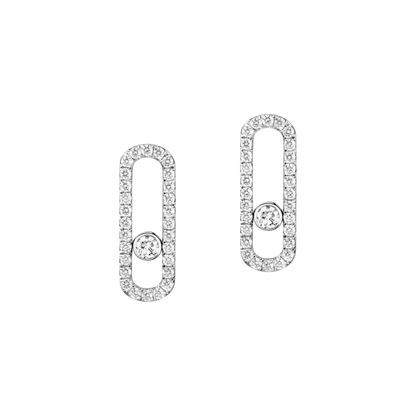 Move Uno Mit Diamanten ausgefasst Ohrringe Diamant Weißgold