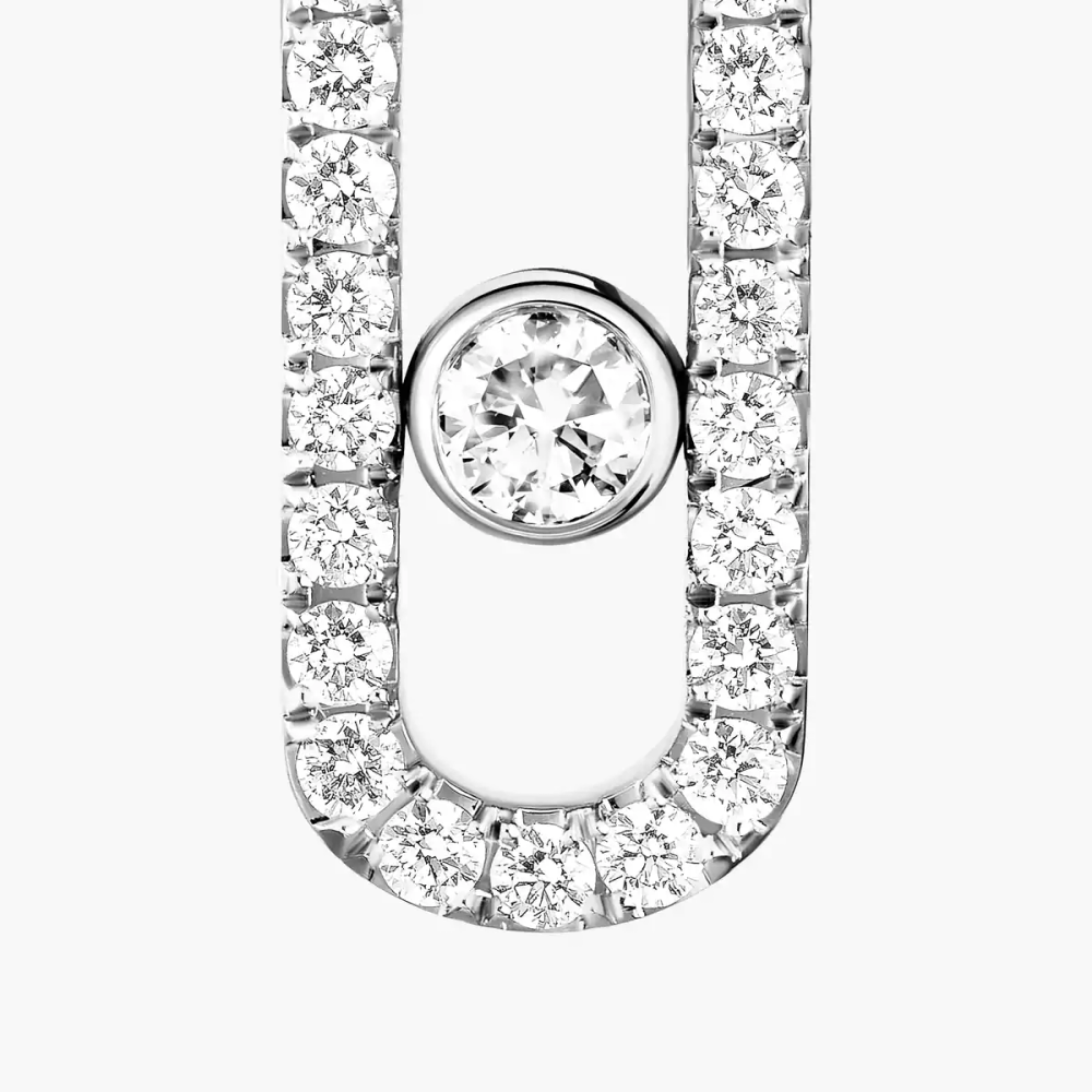 Move Uno Mit Diamanten ausgefasst Ohrringe Diamant Weißgold