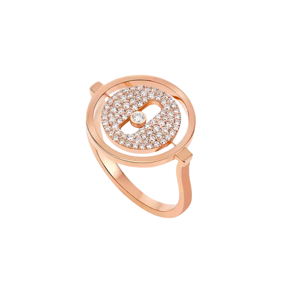 Lucky Move Pavé SM Pink Gold Diamond Ring
