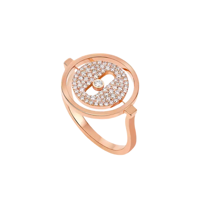 Lucky Move Pavé SM Pink Gold Diamond Ring