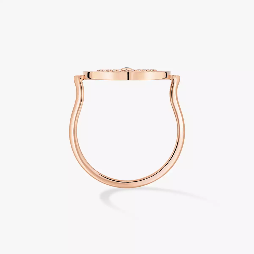 Lucky Move Pavé SM Pink Gold Diamond Ring