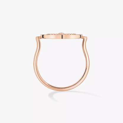 Lucky Move Pavé SM Pink Gold Diamond Ring