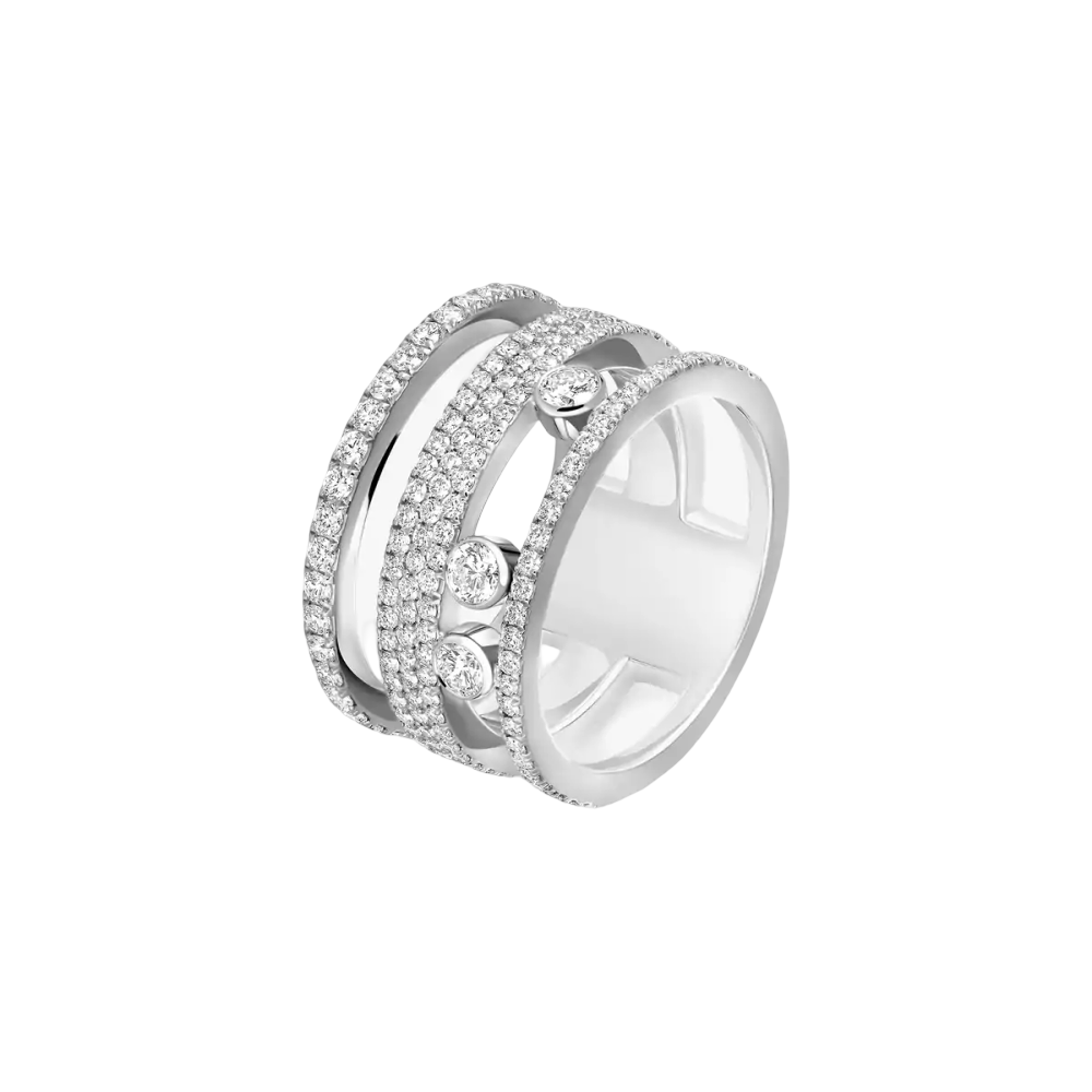 Move Romane pavé ring large White Gold Diamond Ring