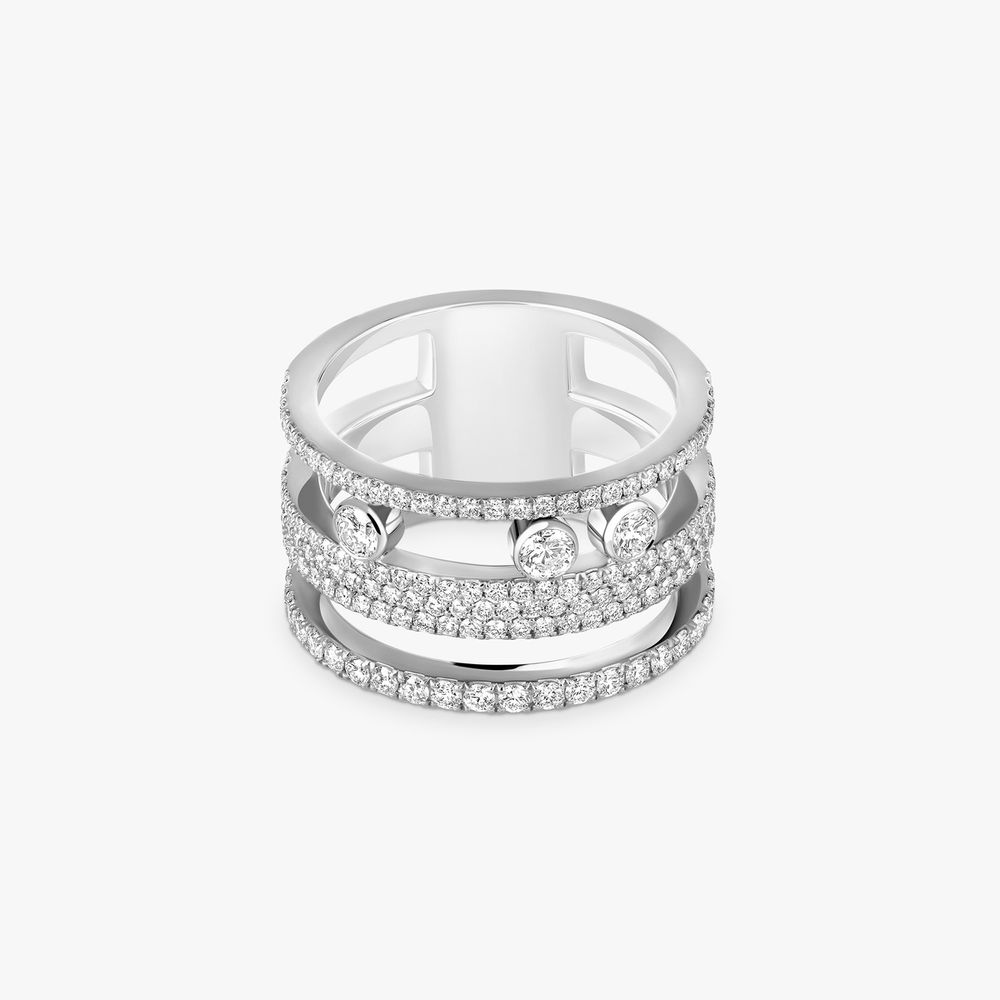 Move Romane pavé ring large White Gold Diamond Ring