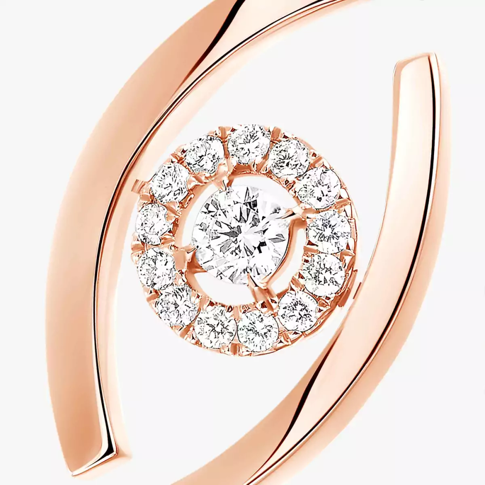 Lucky Eye Pink Gold Diamond Ring