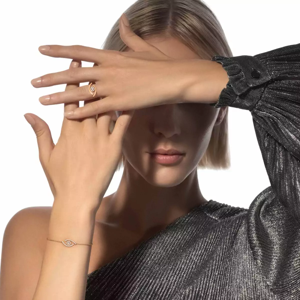 Lucky Eye Pink Gold Diamond Ring