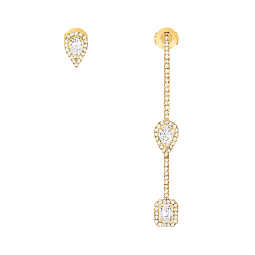 Mit Diamanten ausgefasster My Twin Ohrhänger und Ohrstecker 3 x 0,10 Karat