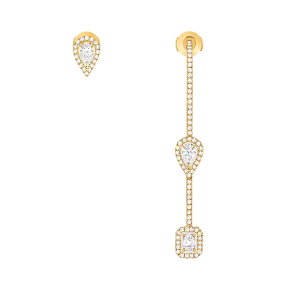 Mit Diamanten ausgefasster My Twin Ohrhänger und Ohrstecker 3 x 0,10 Karat