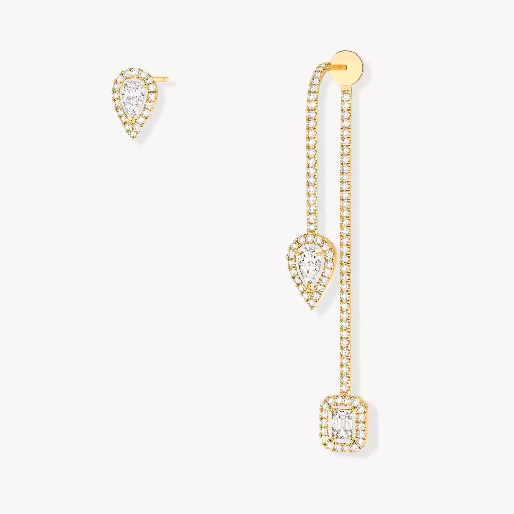Mit Diamanten ausgefasster My Twin Ohrhänger und Ohrstecker 3 x 0,10 Karat