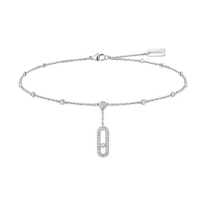Move Uno Ankle Bracelet Pavé White Gold Diamond Bracelet