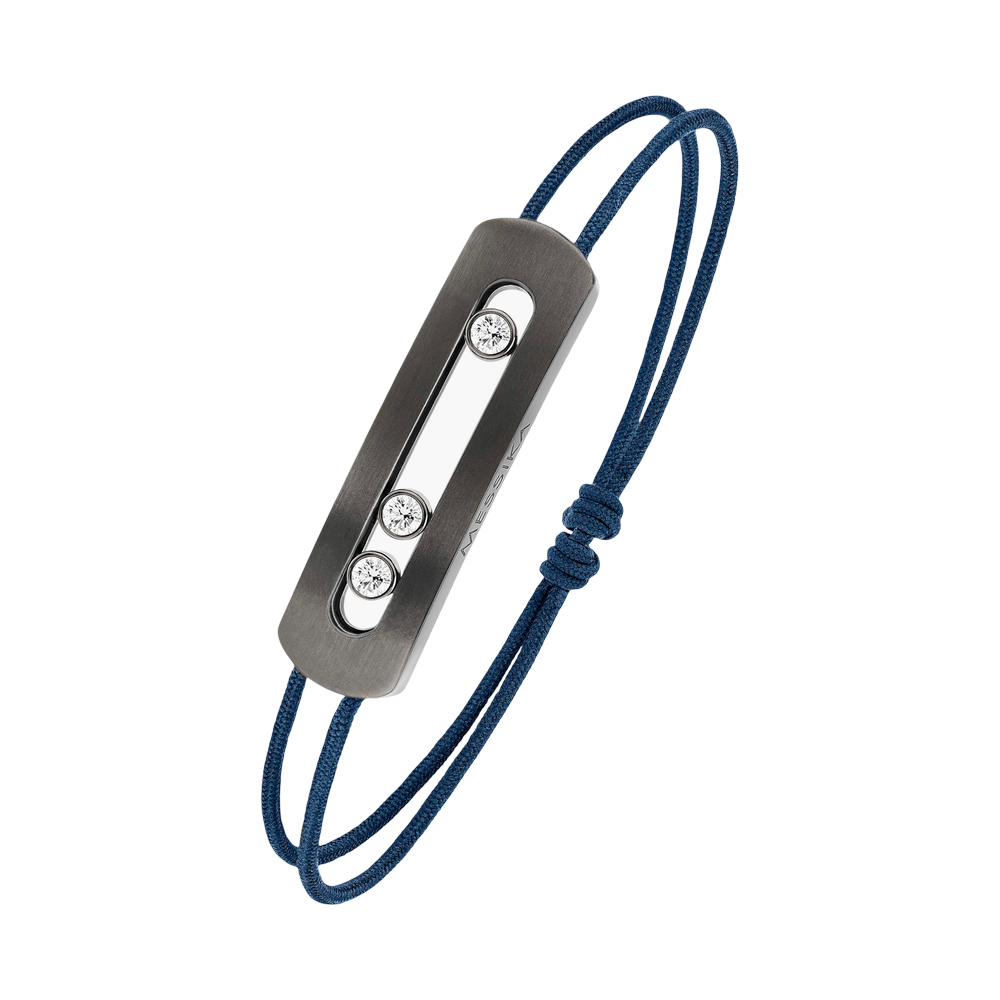 Move Titanium Graphite Cord Graphite Titanium Diamond Bracelet