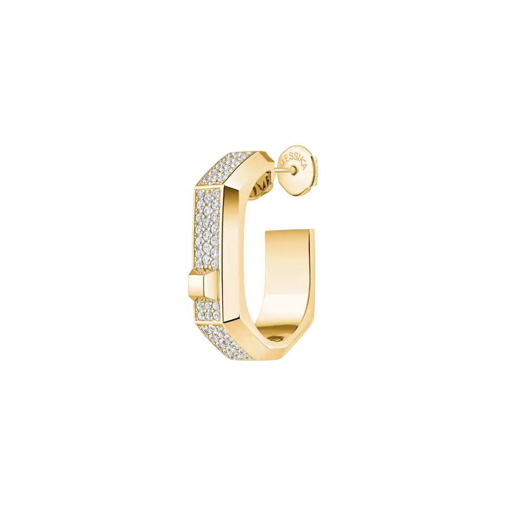 Moderniste single pavé earring, medium model