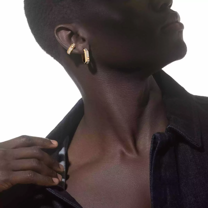 Moderniste single pavé earring, medium model
