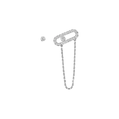 Boucles d'oreilles chaîne et puce Move Uno Boucles d'oreilles Diamant Or Blanc