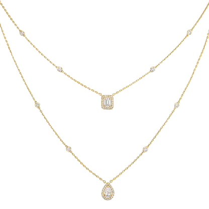 My Twin two-row necklace Yellow Gold Diamond Necklace