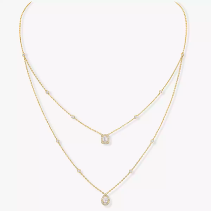 My Twin two-row necklace Yellow Gold Diamond Necklace