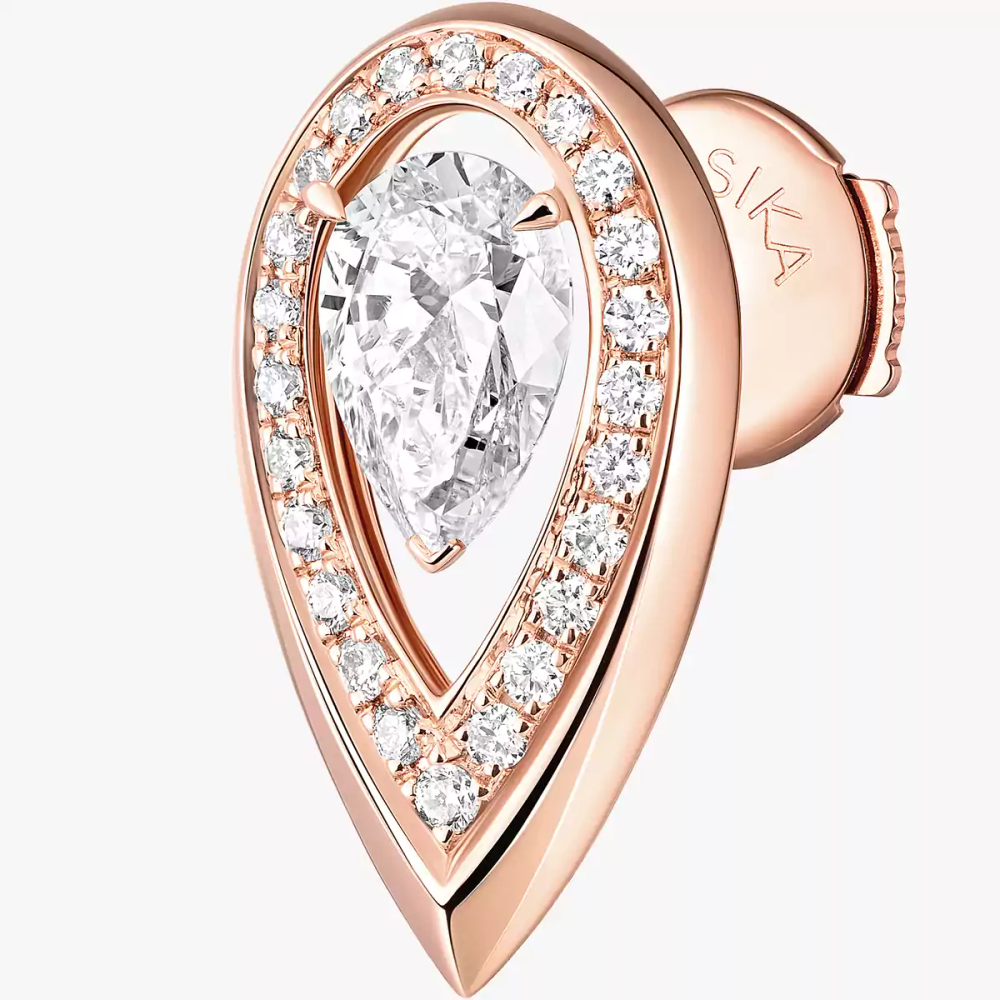 Fiery 0,25 kt Ohrringe Diamant Roségold