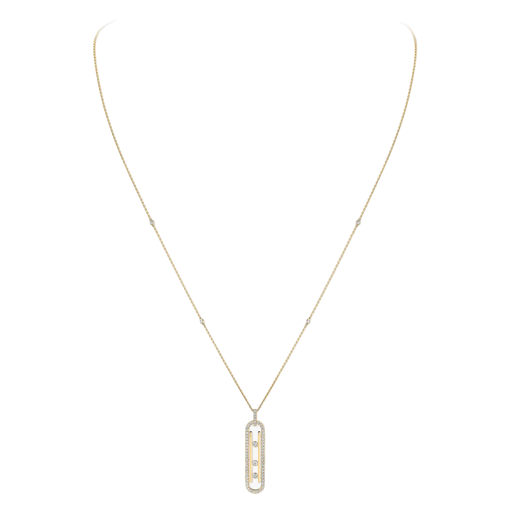 Move 10th SM Necklace Yellow Gold Diamond Necklace