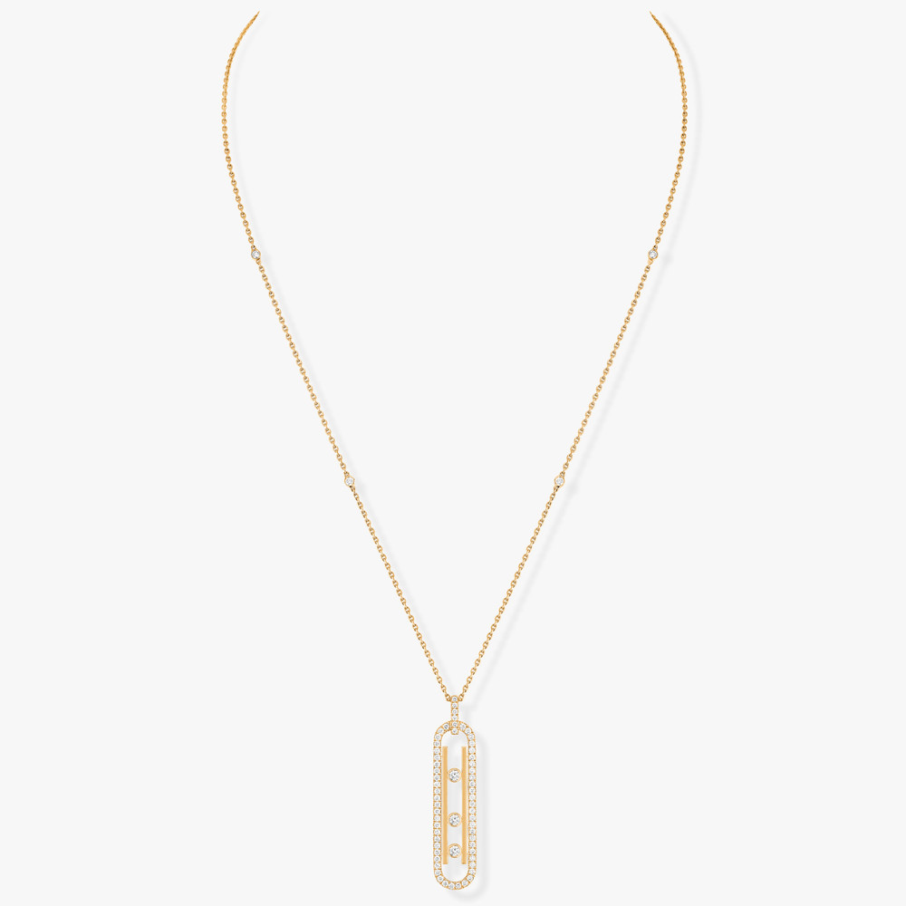 Move 10th SM Necklace Yellow Gold Diamond Necklace