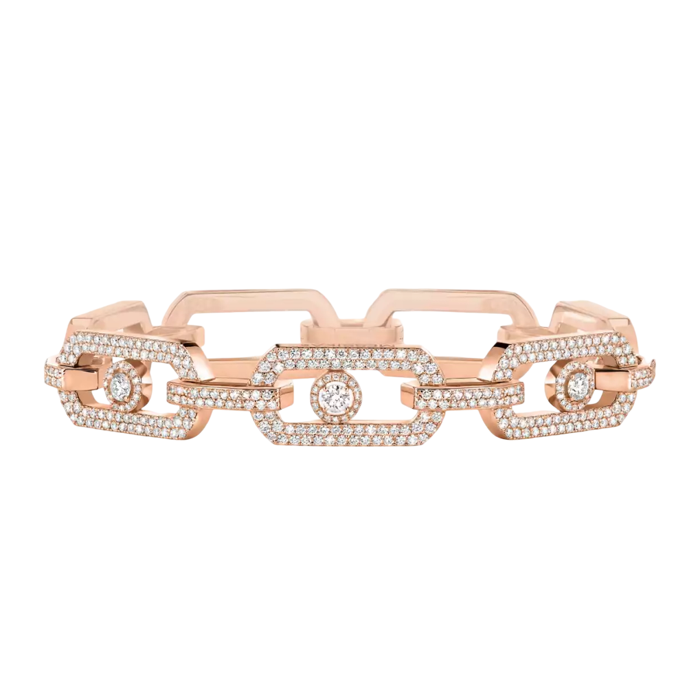 So Move XL Pavé Pink Gold Diamond Bracelet