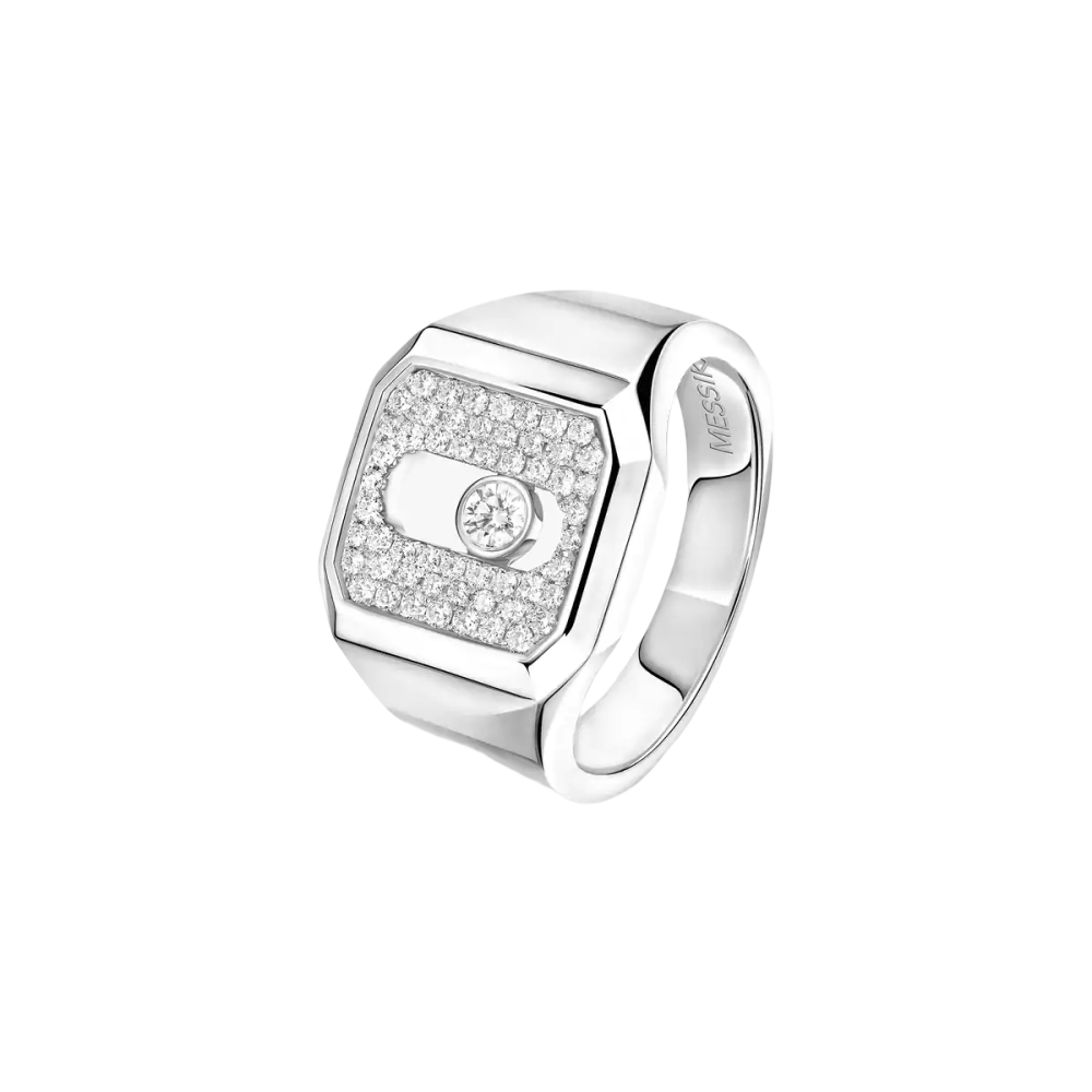 Move Joaillerie pavé signet ring