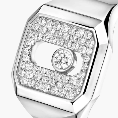 Move Joaillerie pavé signet ring