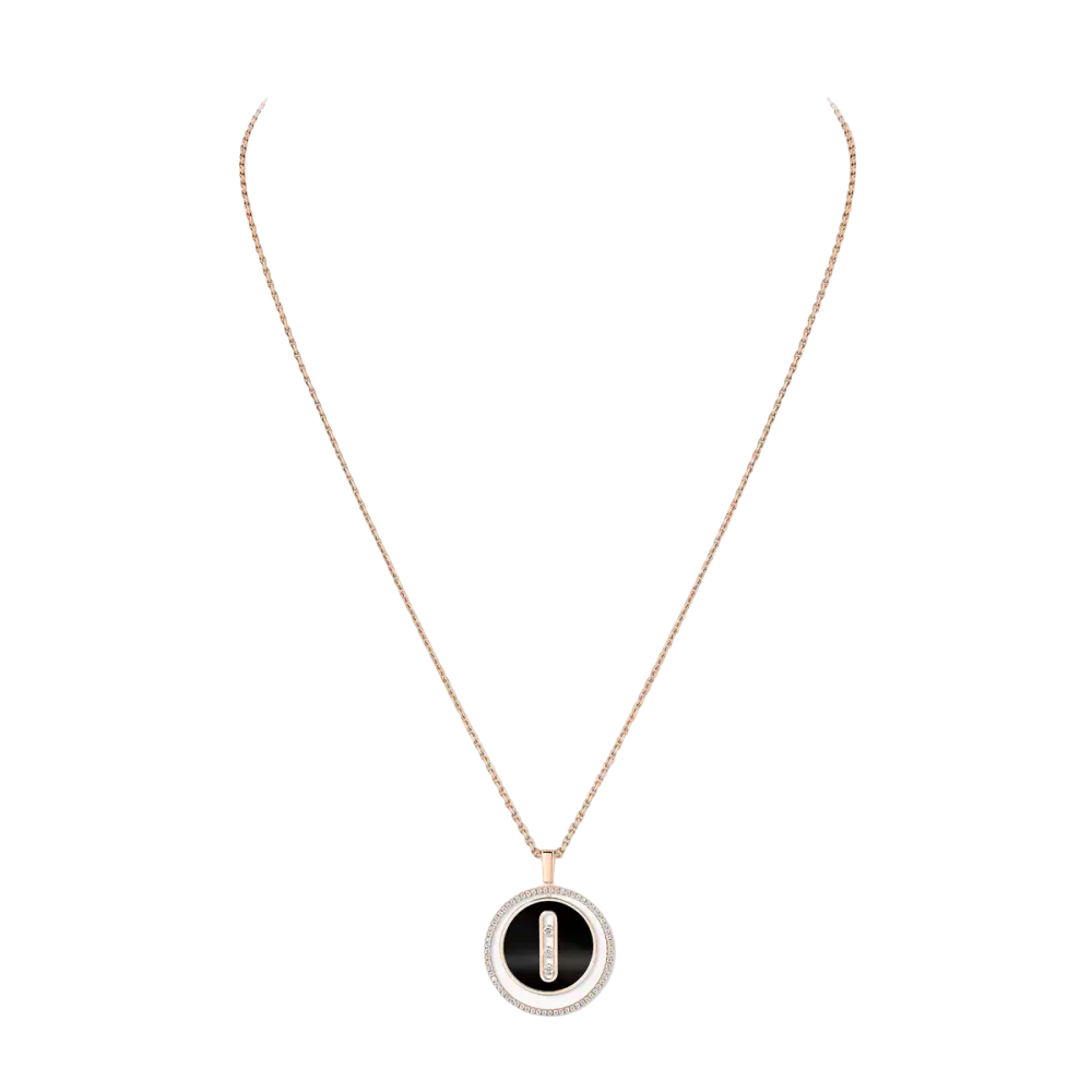 Collier onyx or rose Lucky Move MM Collier Diamant Or Rose