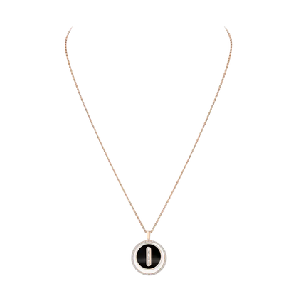 Collier onyx or rose Lucky Move MM Collier Diamant Or Rose
