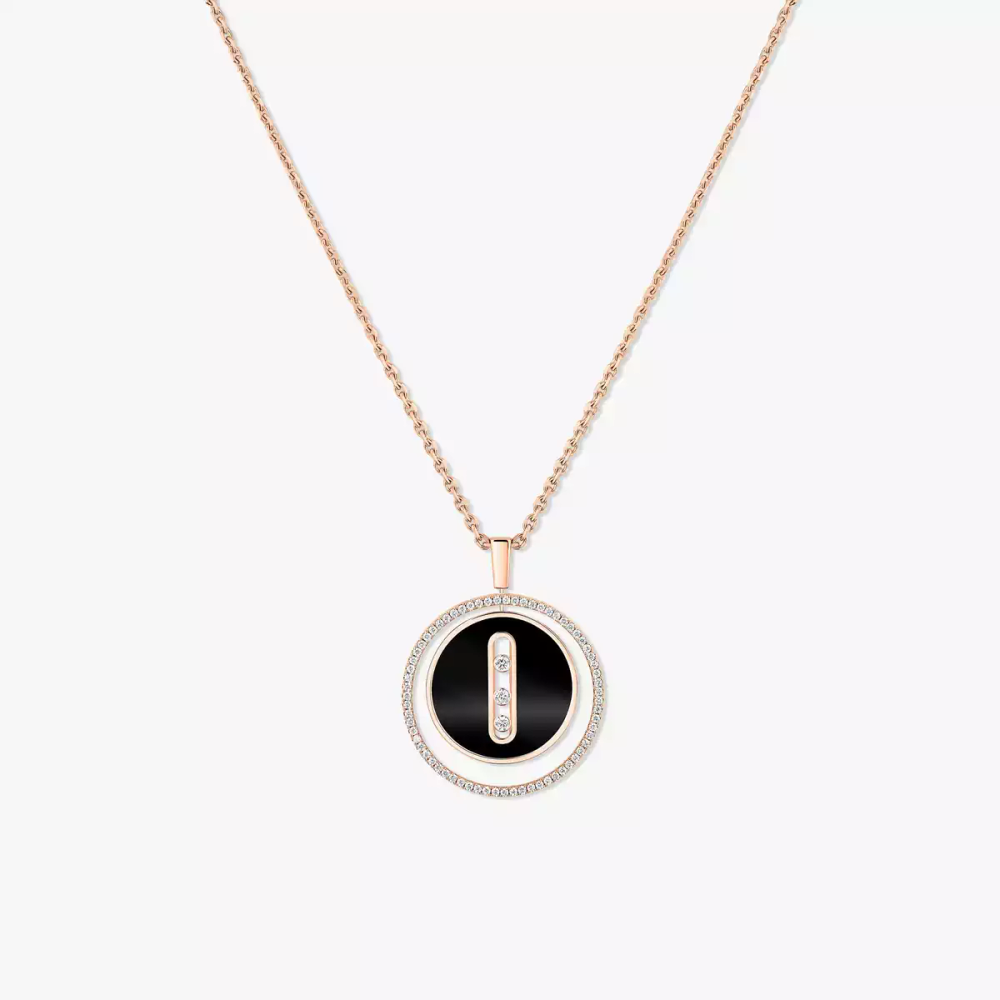 Collier onyx or rose Lucky Move MM Collier Diamant Or Rose
