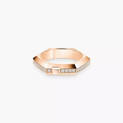Moderniste Ring mit Diamanten ausgefasst, kleines Modell