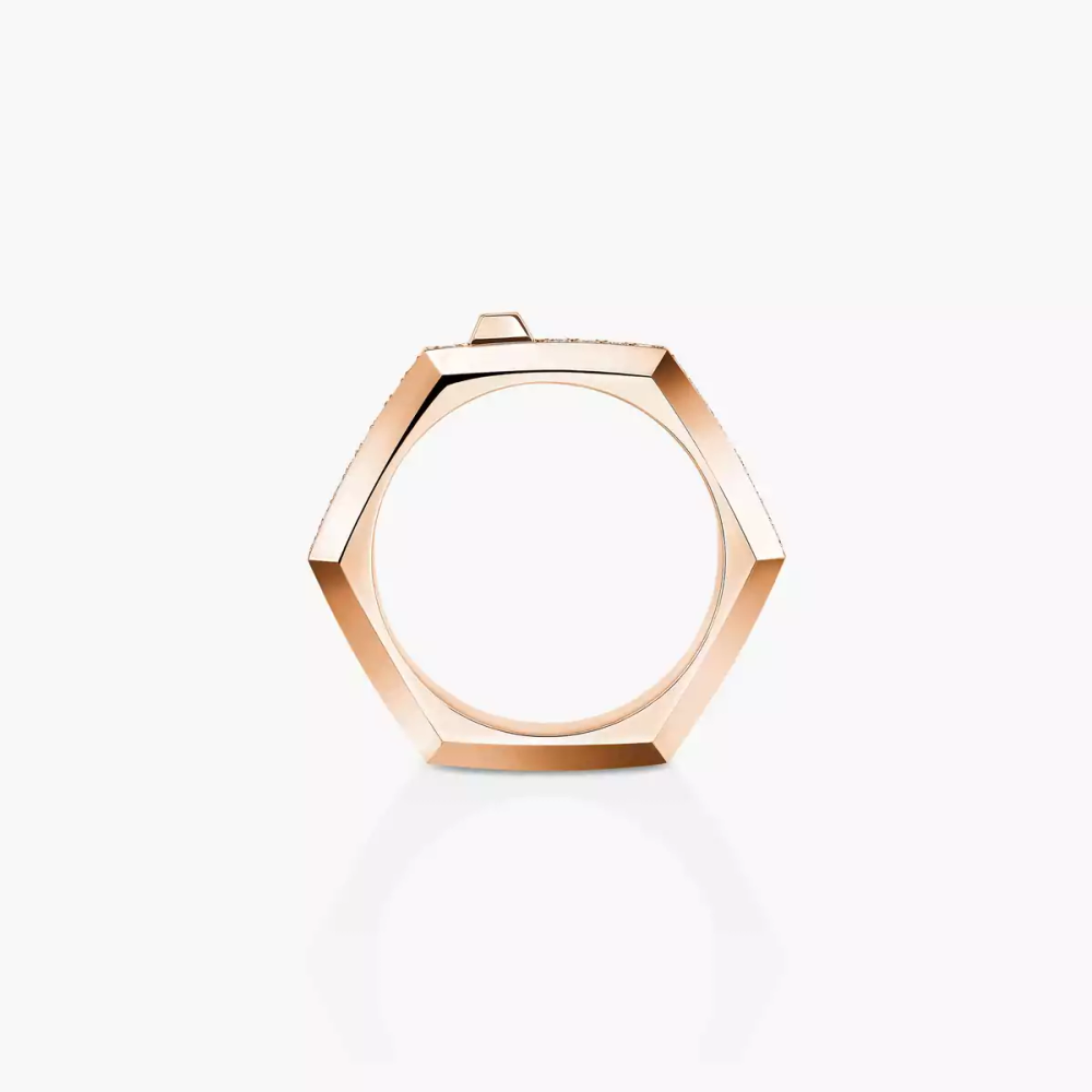 Moderniste Ring mit Diamanten ausgefasst, kleines Modell