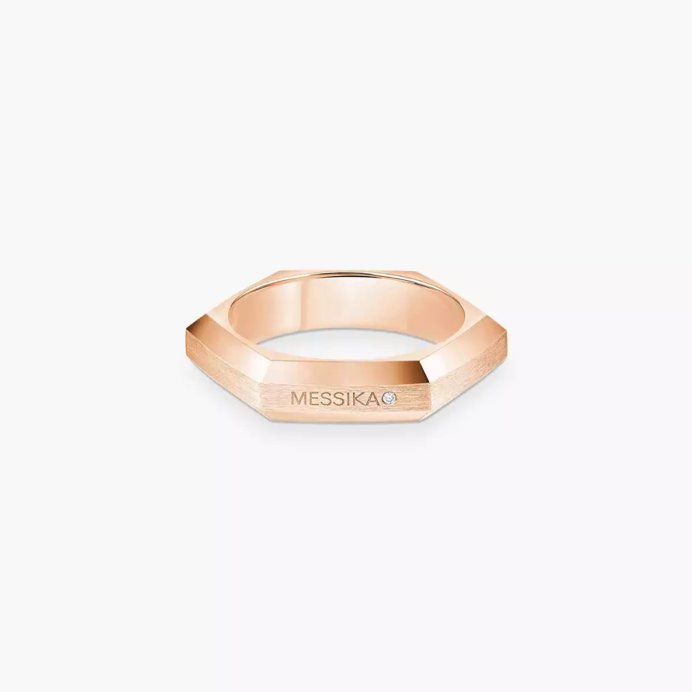 Moderniste Ring mit Diamanten ausgefasst, kleines Modell