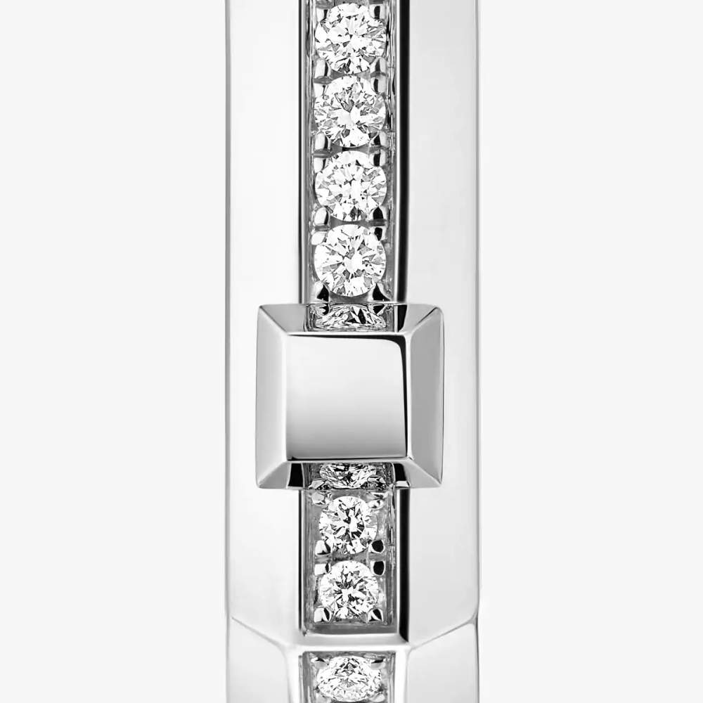 Moderniste single pavé hoop earring small