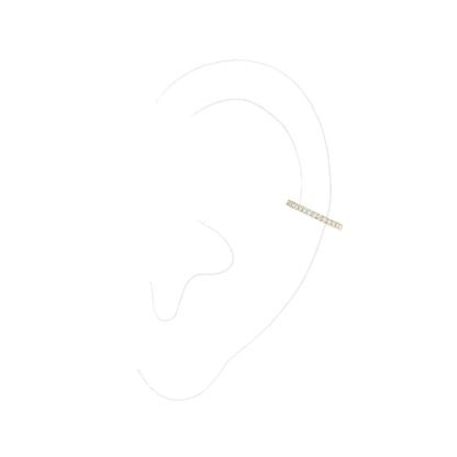 Einzelner Gatsby Ohrclip mittleres Ohr Ohrringe Diamant Gelbgold