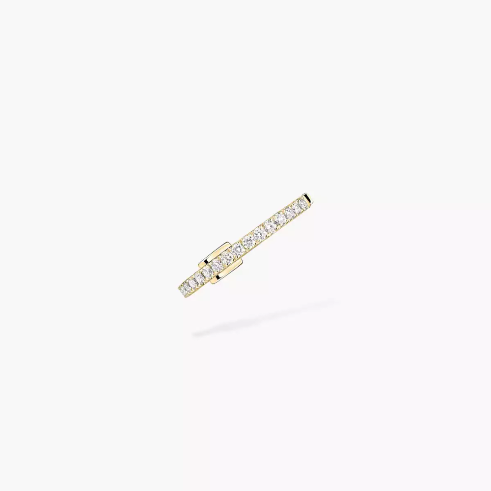 Einzelner Gatsby Ohrclip mittleres Ohr Ohrringe Diamant Gelbgold