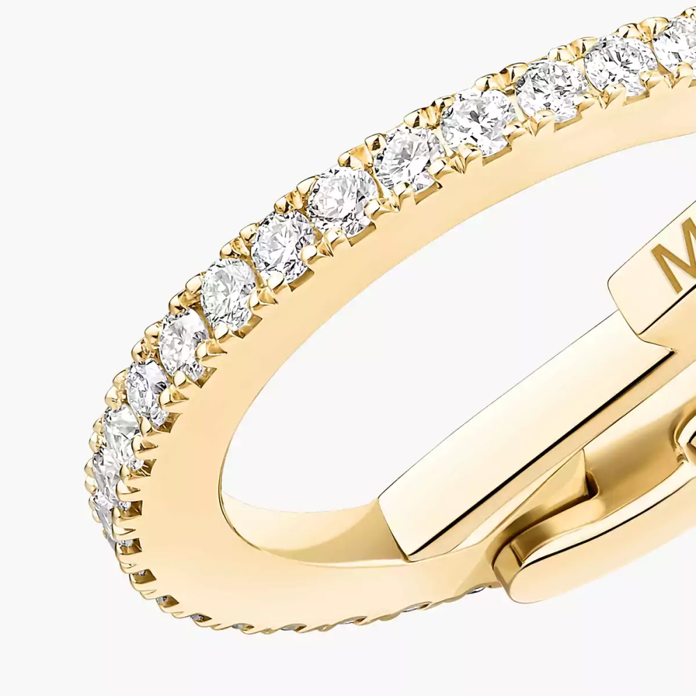 Einzelner Gatsby Ohrclip mittleres Ohr Ohrringe Diamant Gelbgold