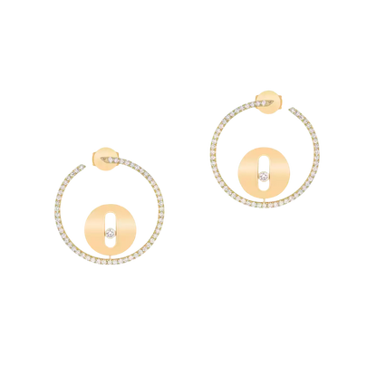 Créoles Lucky Move SM Yellow Gold Diamond Earrings