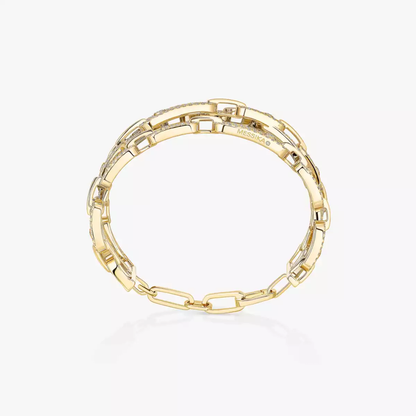 Manchette 3 rangs Move Link Bracelet Diamant Or Jaune