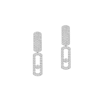 Imperial Move half pavé earrings, medium model