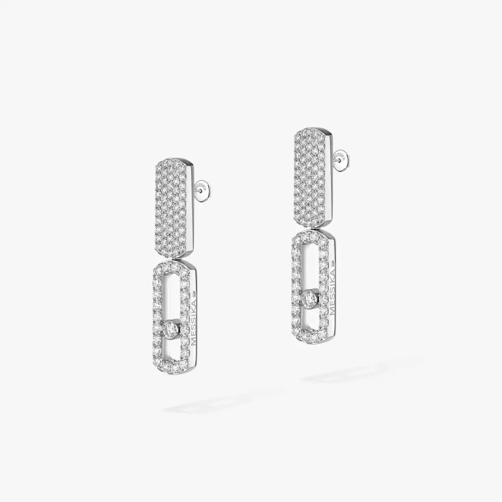 Imperial Move half pavé earrings, medium model