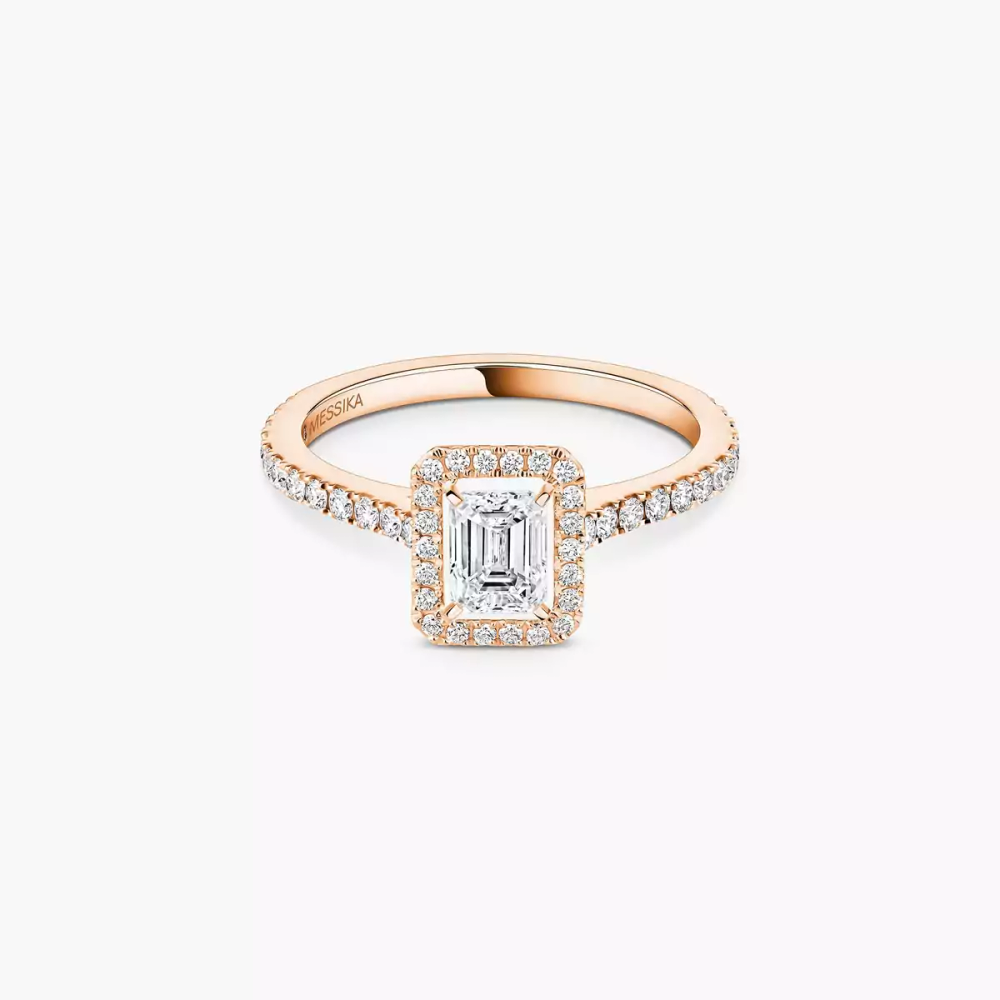 Joy emerald-cut solitaire ring, medium model
