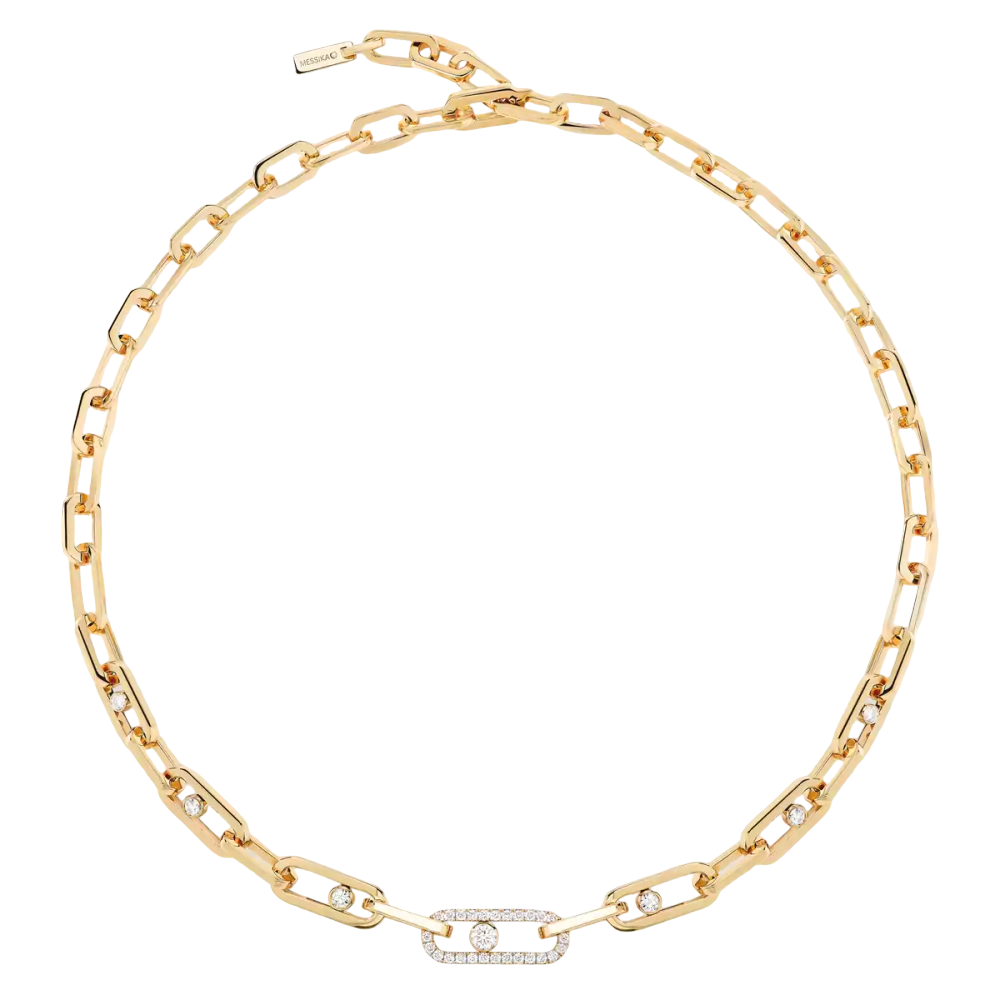 Move Link half pavé necklace