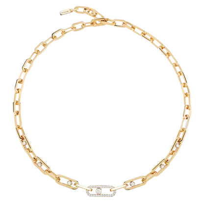 Move Link half pavé necklace