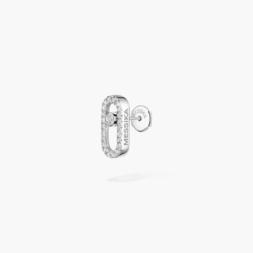 Move Uno Mit Diamanten ausgefasster Einzelner Ohrstecker