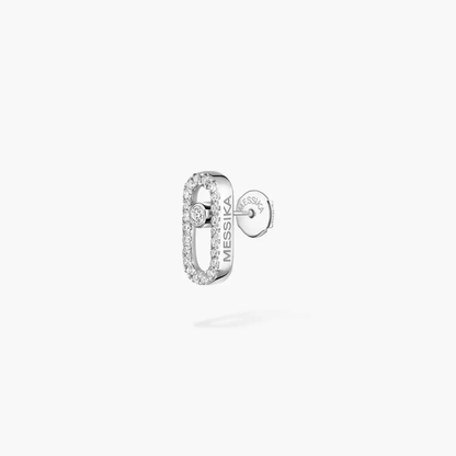 Move Uno Mit Diamanten ausgefasster Einzelner Ohrstecker