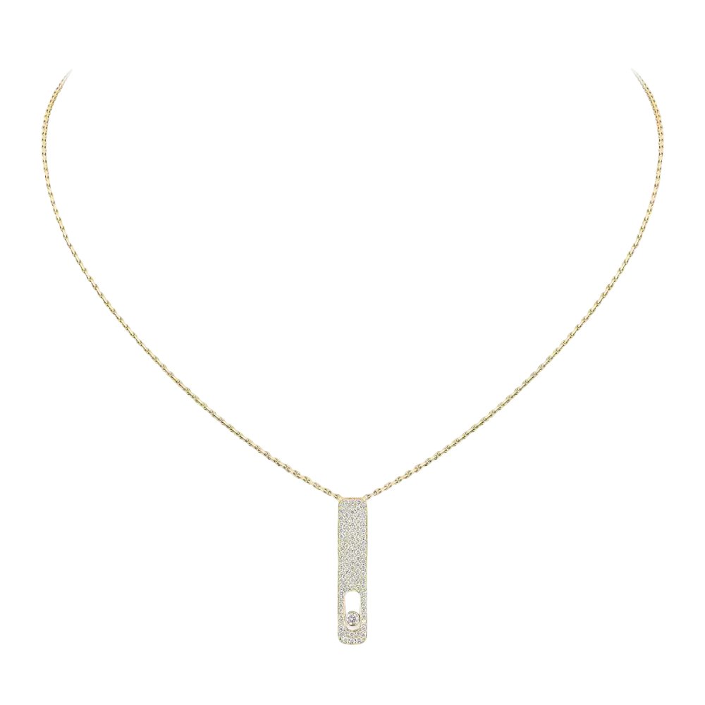 Mit Diamanten ausgefasste My First Diamond Halskette Kette Diamant Gelbgold
