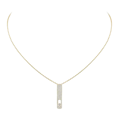 Mit Diamanten ausgefasste My First Diamond Halskette Kette Diamant Gelbgold