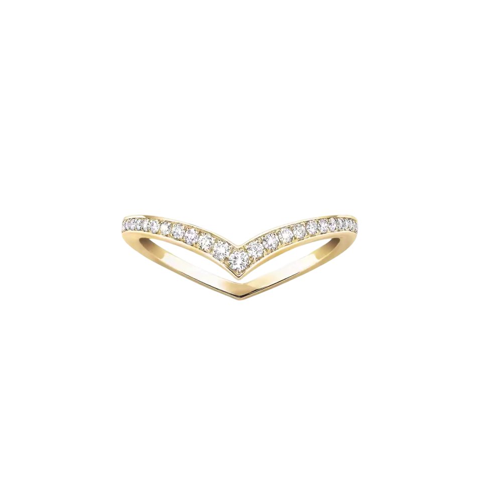 Fiery Ehering Mit Diamanten ausgefasst
