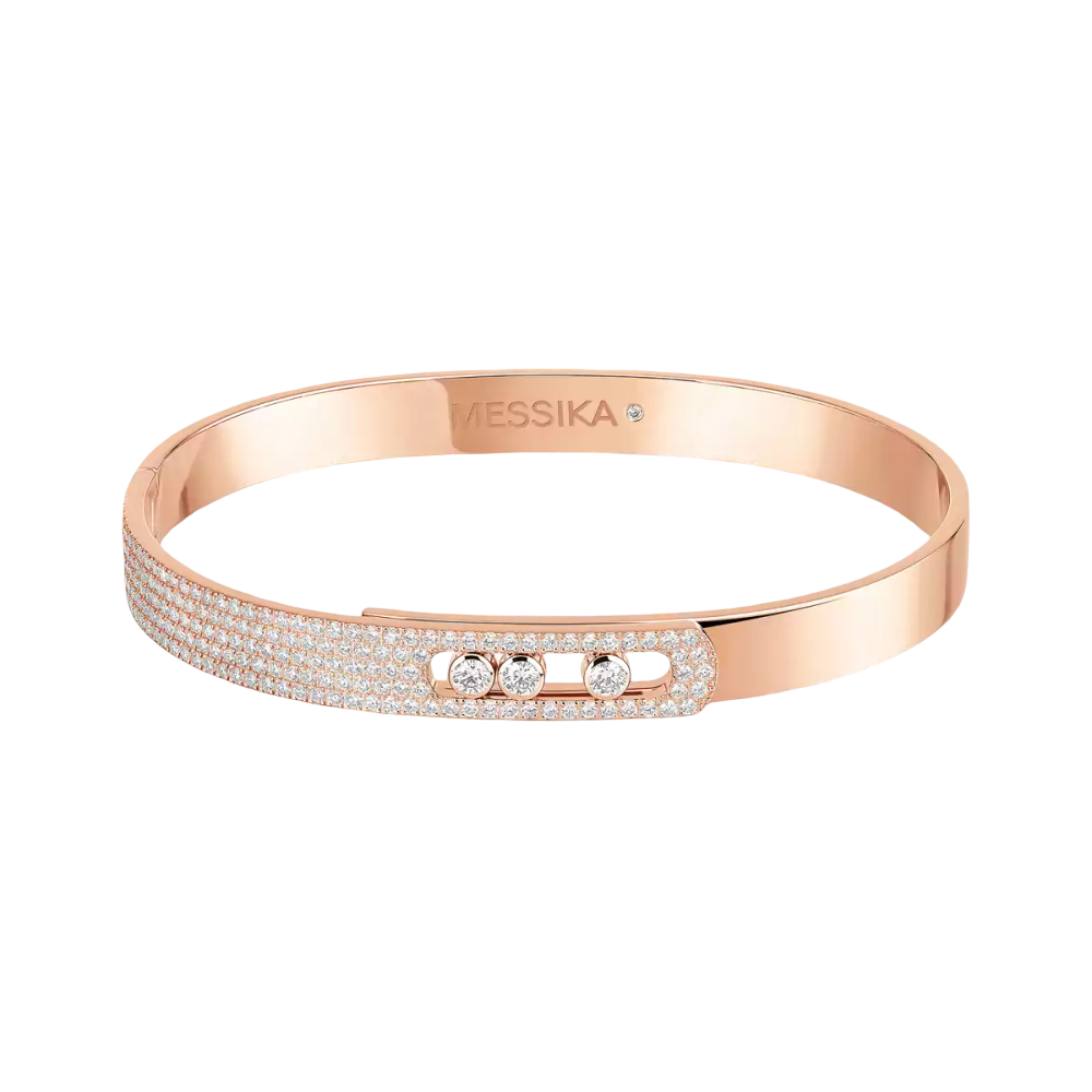 Bangle Move Noa Semi Pavé Bracelet Diamant Or Rose